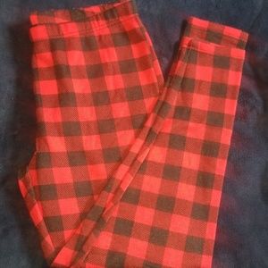 Fleece lined flannel leggings (Large)